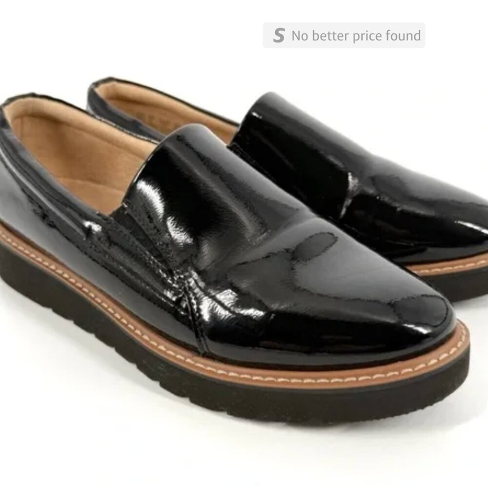 Naturalizer Loafers Womens Size 9W Black Patent Slip-On Lightweight Shoes